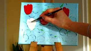 Как нарисовать маки. Рисуй со мной. Акрил.  Acryl Тюльпаны. Tulips