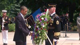 President Obama Lays a Wreath at Arlington National Cemetery