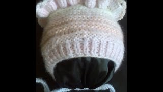 Детская шапочка (чепчик) вязание на спицах ч.2  Children cap (cap) of knitting part 2