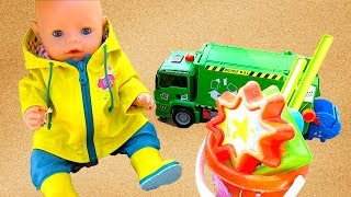 Кукла Беби Бон и Мусоровоз Машинка Играем в Песочнице Мультик Игрушки Для детей