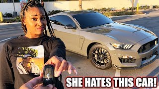 HER FIRST TIME DRIVING A MANUAL! *BEYOND HILARIOUS*