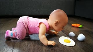 Куклы Пупсики НЕЛЬЗЯ КУШАТЬ С ПОЛА! Мультик Для детей Игрушки Еда Девочки играют