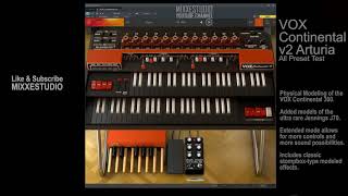 VOX Continental V2 Arturia VST All Presets Test Instrument Emulation
