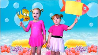 Акуленок туруру Дети веселятся под песни про животных Baby Shark на русском. Для детей мультик