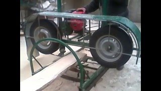 самодельная ленточная пилорама на автомобильных колесах