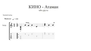Виктор Цой|Кино-Атаман|ноты для гитары табы аранжировка