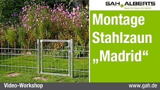 GAH-Alberts: Aufbau des Stahlzauns Madrid