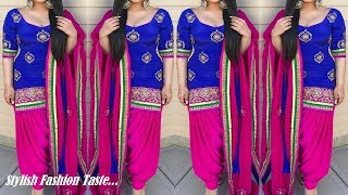 Colour Contrast Salwar Suit Design Idea | Contrast Duptta With Suit | Punjabi Suit Design Photo Idea
