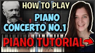 How To Play "Concerto No. 1" by Tchaikovsky - Easy Piano  (Synthesia) [Piano Tutorial] [HD]