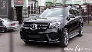 Черный Mercedes GLS - полировка кузова автомобиля и покрытие нанокерамикой в Киеве