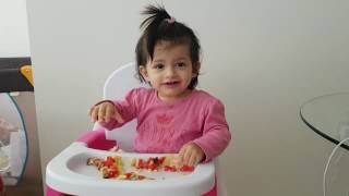 Baby Eating Messy, Throwing Food on Floor