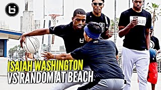 JellyFam Isaiah Washington 1 on 1 vs Random Fan at Venice Beach!!! #BILAAG Weekend