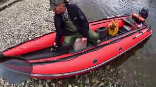 Рыбалка на лодке ПВХ Allaska Boats 460 от Sib River  по горной реке .