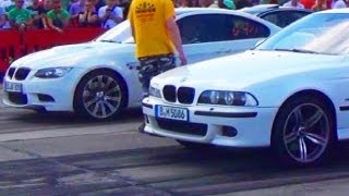 BMW M3 E92 vs BMW M5 E39 Drag Race Viertelmeile Rennen Beschleunigungsrennen Acceleration Sound