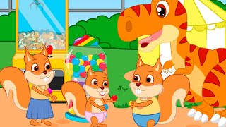 Famille d'Écureuil - Le Dinosaure Adore Le Chewing-Gum Vidéos Animé 2021 en Français 13+