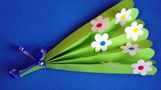 Букет цветов из бумаги для мамы и бабушки. Поделки для детей 3, 4 и 5 лет.