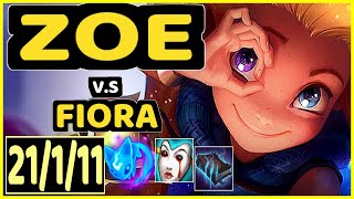 MAGIFELIX (ZOE) vs FIORA - 21/1/11 KDA MID GAMEPLAY - EUW Ranked GRANDMASTER