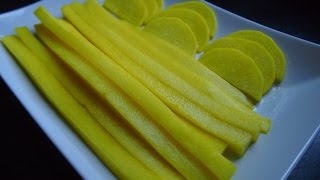 Корейская кухня: Танмуджи (단무지) или желтая маринованная редька