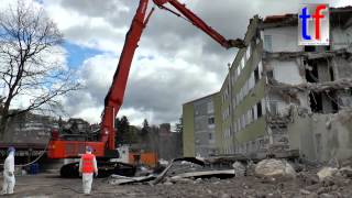 Hitachi Zaxis 470 LCH Longfront / Abbruch Kreiskrankenhaus Waiblingen, 01.04.2015.
