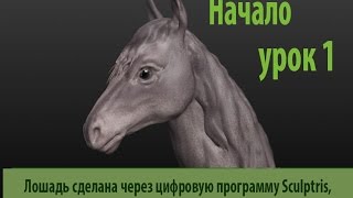 Sculptris - скульптура головы лошади урок 1