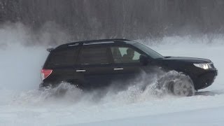 Subaru Forester against Snow