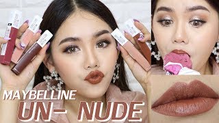 SWACTH ลิปจูบไม่หลุด MAYBELLINE สีใหม่ UN-NUDE #กินติมไม่หลุด | Wonderpeach