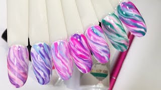 Дизайн ногтей: Акварельные Разводы гель-лаками Justnail Glaze Gel