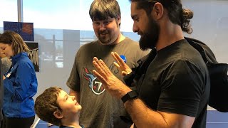 SashaBanks & SethRollins got to meet and surprise an amazing young man named Ryan!  He even got a