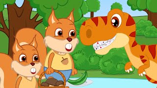Famille d'Écureuil - A Aidé le Dinosaure à se Brosser Les Dents Vidéos Animé 2020 en Français 13+
