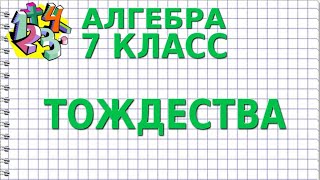 ТОЖДЕСТВО. Видеоурок | АЛГЕБРА 7 класс