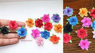 How To Make Small Paper Rose Flower - DIY Handmade Craft - Paper Craft