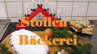 Weihnachtsstollen-Buttern und Zuckern