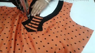 Simple and easy kurti neck design