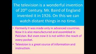 The Television English Essay in Urdu