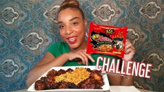 2x SPICY FRIED CHICKEN & NOODLE CHALLENGE | SHOUT-OUTS | NENE'S EATS