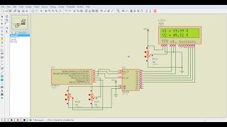Attiny13 + 74CH595 + LCD on  HD44780 = 2 Channel Voltmeter
