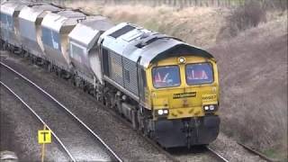 Freight trains at Westbury Berkley marsh Hawkeridge jn & Upton scudamore 5th February 2020