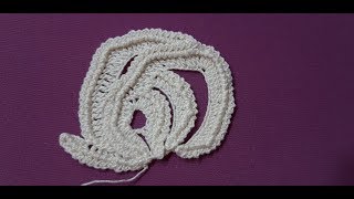 Цветок крючком . ЦВЕТОК АСТРА крючком.часть1.ИРЛАНДСКОЕ КРУЖЕВО. Мотив крючком .