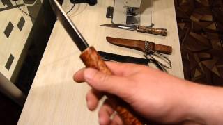 Якутский нож. Клинок от классного кузнеца и моя сборка и ножны.
