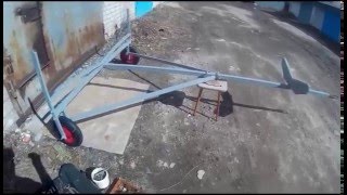 Самодельная телега, для перевозки лодки ПВХ.