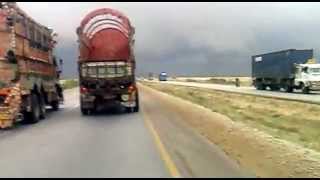 Super Driving During Heavy Rain on Super Highway, From Karachi to Hyderabad