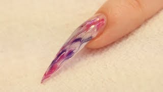 Marble Nails Stiletto UV Gel Nail Nail Art Tutorial by Naio Nails