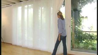 Combined with 'Clic and easily mounted. The HF panel curtain system from Hinno.