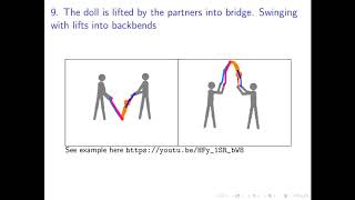 Sketches of a classic style rag doll contortion act for three performers