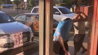 Parking lot knife fight
