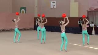 Групповые упражнения (5 мячей) 08.05.2016 "Весняні ластівки 2016" Художественная гимнастика