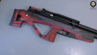 Пневматическая PCP винтовка Jager SPR BullPup (6.35 мм, ламинат, красный, 470 мм) видео обзор