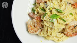 1 Minute Recipe | Creamy Shrimp Linguine