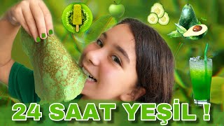 24 SAAT BOYUNCA TEK RENK - HER ŞEY YEŞİL !!! (Yeşil Crep- Yeşil Su- Yeşil Kahvaltı )