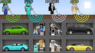 Minecraft Battle: NOOB vs PRO vs HACKER vs GOD - FAMILY FOUND BY METAL DETECTOR Challenge! Animation